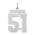 14kw Medium Satin Number 51 Charm WSM51