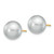 14k 10-11mm Grey Round Freshwater Cultured Pearl Stud Post Earrings X100PG