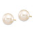 14k 10-11mm White Round Freshwater Cultured Pearl Stud Post Earrings X100PW