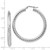 14k 4x35mm White Gold Diamond-cut Round Hoop Earrings TF1337W