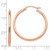 14k Rose Gold Lightweight Satin Diamond Cut Hoop Earrings TF758