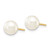 14k 6-7mm White Round Freshwater Cultured Pearl Stud Post Earrings X60PW