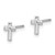 14K White Gold Polished Cross Post Earrings TF2373W