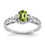 14k White Gold 6x4mm Oval Peridot AAA Diamond ring X9735PE/AAA