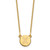 14KY Tiny Circle Block Letter X Initial Necklace XNA722Y/X