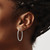 14k White Gold Diamond-cut Square Tube Endless Hoop Earrings TF997W