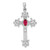 14k White Gold 5x3mm Oval Ruby cross pendant XP1775WR