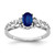 14k White Gold 6x4mm Oval Sapphire AA Diamond ring X9735S/AA