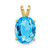 14k 9x7mm Oval Blue Topaz pendant XP424BT