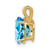 14k 9x7mm Oval Blue Topaz pendant XP424BT
