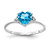 14k White Gold 6mm Heart Blue Topaz A Diamond ring X9701BT/A