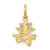10k Solid Polished Chinese Long Life Charm 10K826
