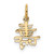 10k Solid Polished Chinese Long Life Charm 10K826