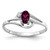 14k White Gold 5x3mm Oval Rhodolite Garnet AAA Diamond ring X9713RG/AAA