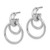 14K White Gold Polished Fancy Post Dangle Hoop Earrings TF2156W