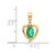 14k Emerald and Diamond Heart Pendant XBS494