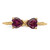 14k Gold Polished Rhodolite Bow Ring XBS521