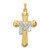 14k Two-tone Hollow Polished Draped Cross XR1728