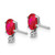 14K White Gold Diamond and Ruby Birthstone Earrings XBE186W