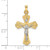 14k Two-tone Polished Solid INRI Crucifix Pendant XR1867