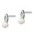 14k White Gold FW Cultured Pearl and Diamond Post Earrings XBS310