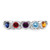 Sterling Silver Rhodium-plated Synthetic 5 Stone Mother's Ring XMR85/5SS-9