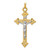 14k Two-tone INRI Hollow Crucifix Pendant XR306