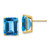 14k 12x10mm Emerald Cut Blue Topaz Earrings XE70BT