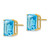 14k 12x10mm Emerald Cut Blue Topaz Earrings XE70BT