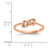 14k Rose Gold Polished AA Diamond Heart Ring Y1794AA