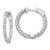 14k White Gold Diamond Round Hoop w/Safety Clasp Earrings XE2006WAA
