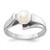 14k White Gold 6mm FW Cultured Pearl ring Y1868PL