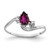 14k White Gold 6x4mm Pear Rhodolite Garnet AAA Diamond ring Y2039RG/AAA
