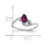 14k White Gold 6x4mm Pear Rhodolite Garnet AAA Diamond ring Y2039RG/AAA
