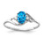 14k White Gold 6x4mm Oval Blue Topaz AA Diamond ring Y2149BT/AA