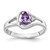 14k White Gold 6x4mm Pear Amethyst AAA Diamond ring Y2071AM/AAA
