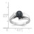 14k White Gold 6mm Black FW Cultured Pearl ring Y1868BP