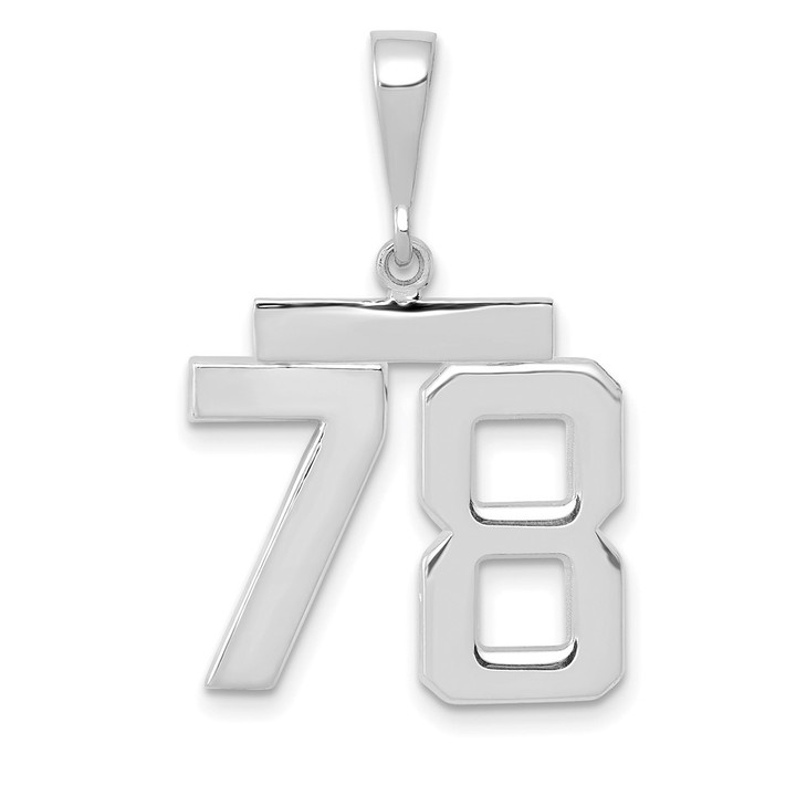14kw Medium Polished Number 78 Charm WMP78