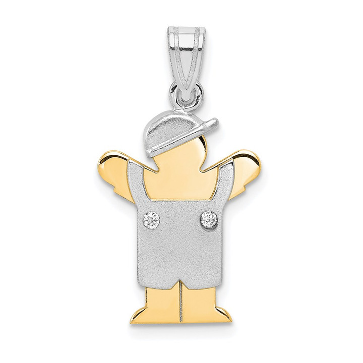 14k Two-tone AAA Diamond Kid Pendant XK506AAA