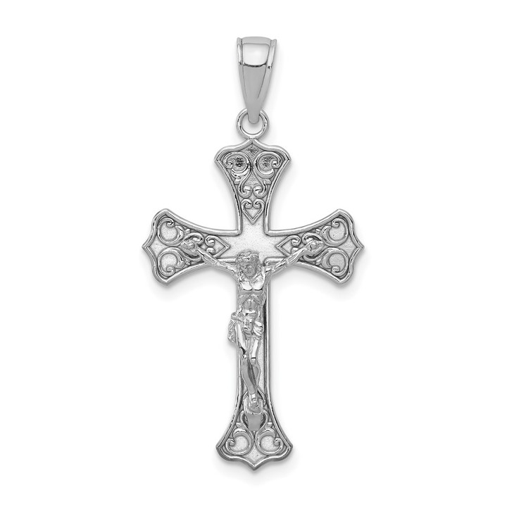 10K White Gold Crucifix Pendant 10C4345W