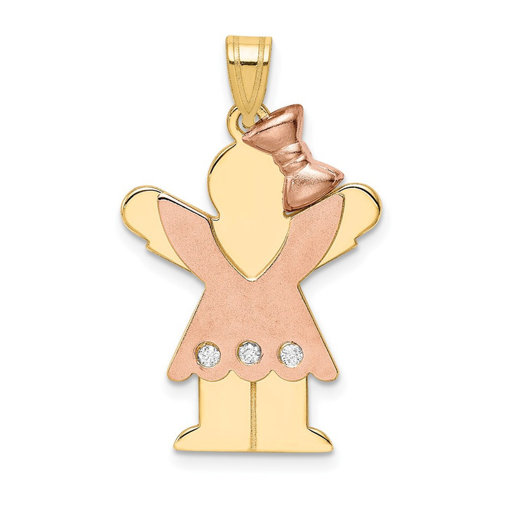 14k Two-tone AA Diamond kid pendant XK511AA