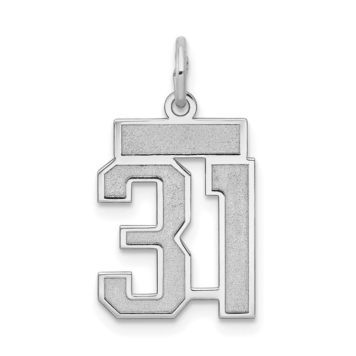 14kw Small Satin Number 31 Charm WSS31