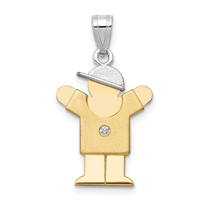 14k Two-tone AAA Diamond Kid Pendant XK189AAA
