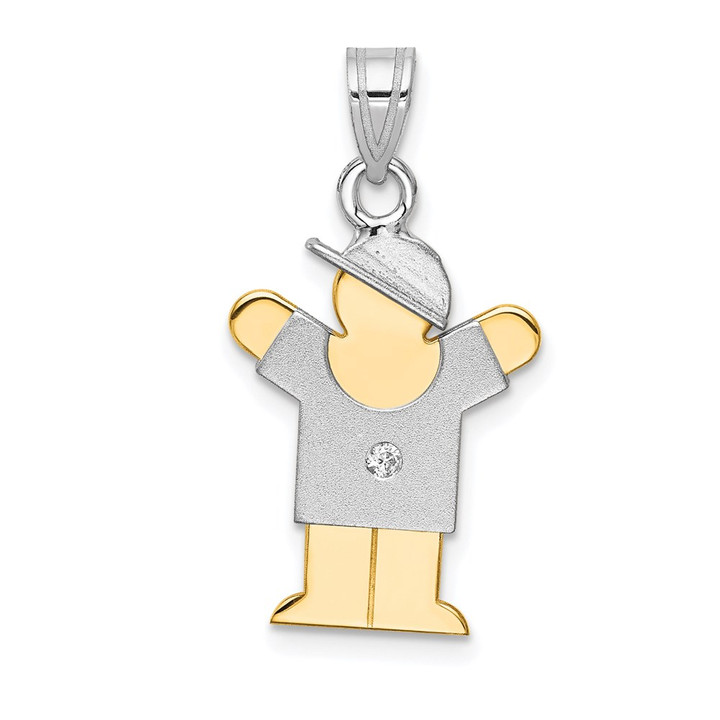 14k Two-tone AA Diamond Kid Pendant XK505AA