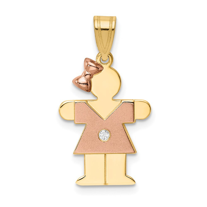 14k Two-tone AA Diamond Kid Pendant XK497AA