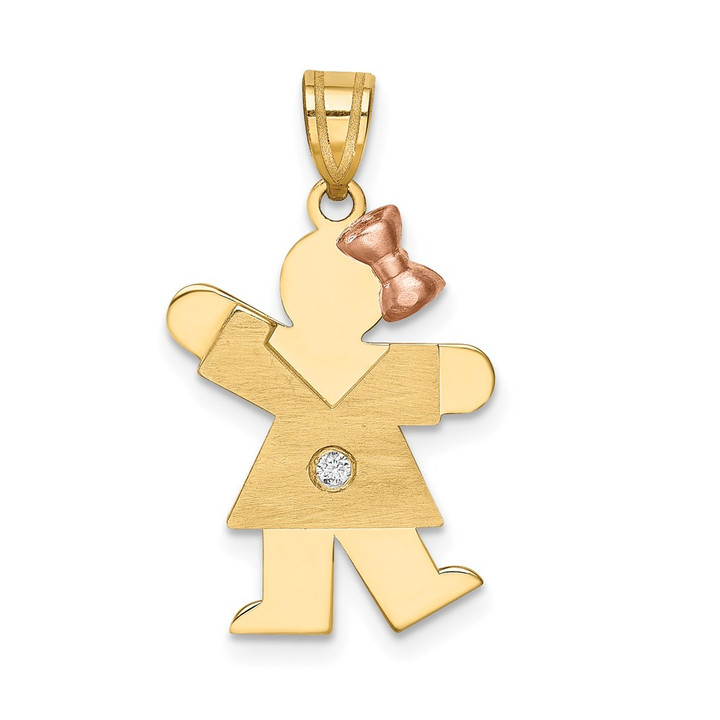 14k Two-tone AA Diamond Kid Pendant XK198AA