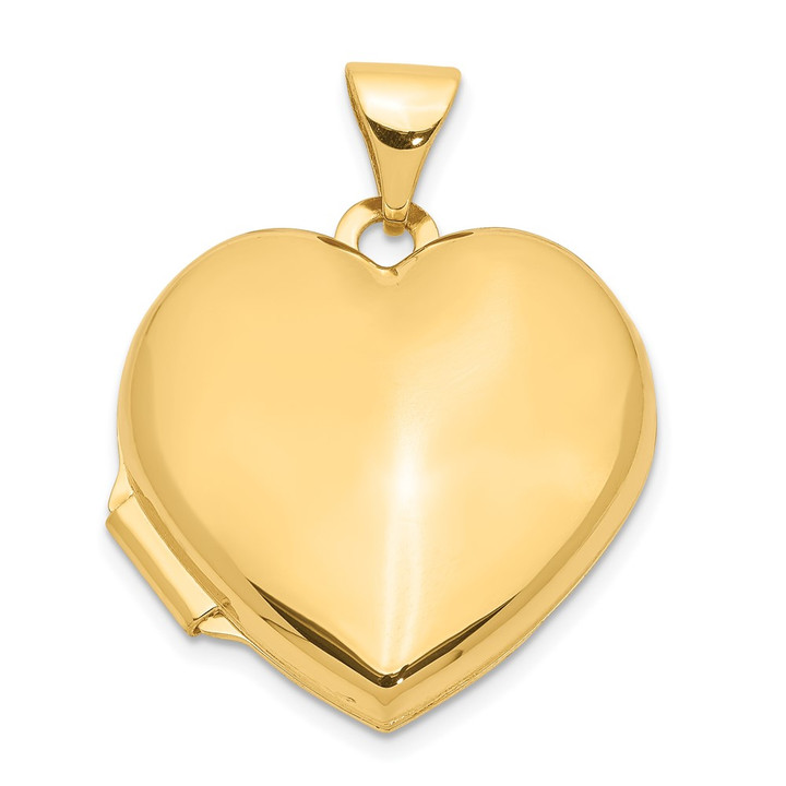 14k 18mm Domed Plain Heart Locket XL72