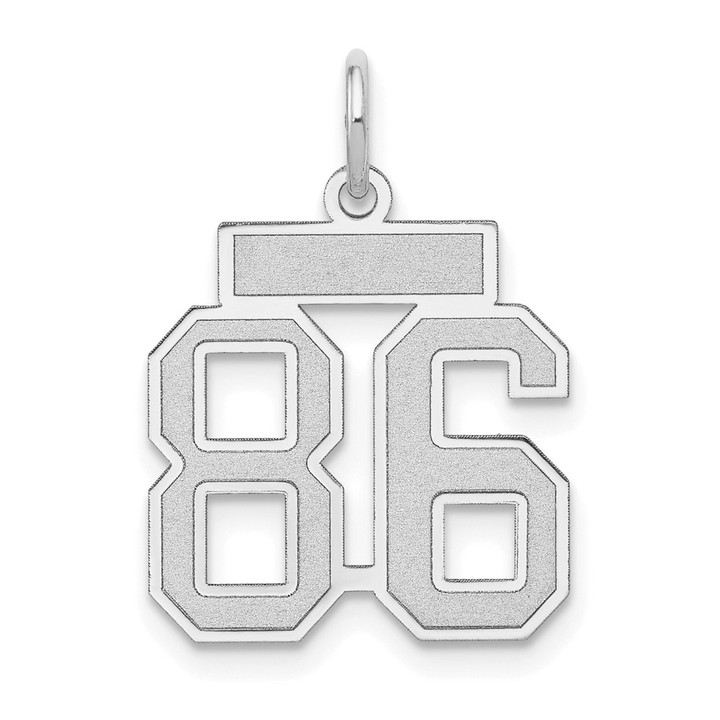14kw Small Satin Number 86 Charm WSS86