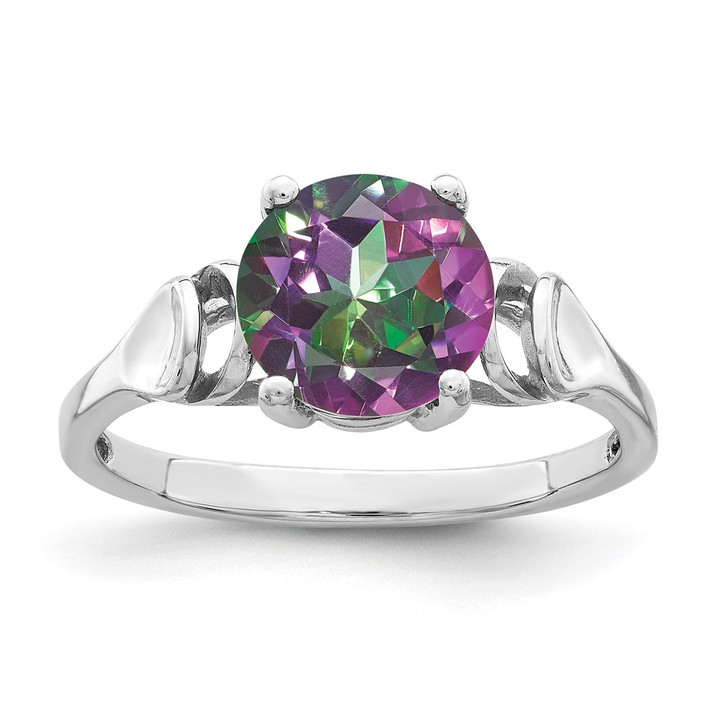 14k White Gold 8mm Fire Topaz ring Y4723FT