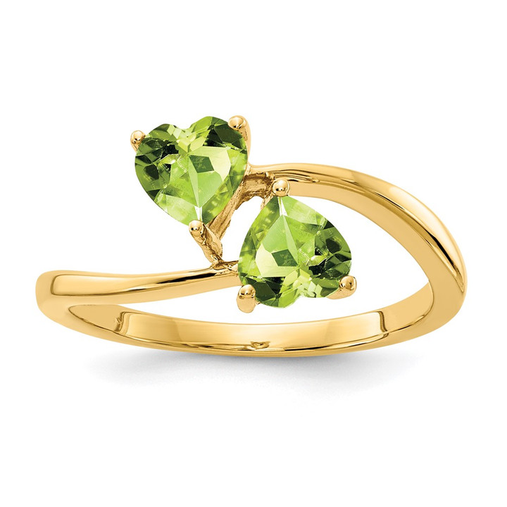 14k 5mm Heart Peridot ring Y4584PE